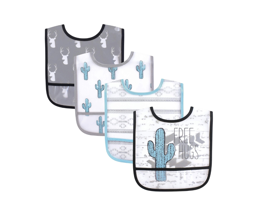 Set 4 Baberos Cactus Plastic Baby Vision