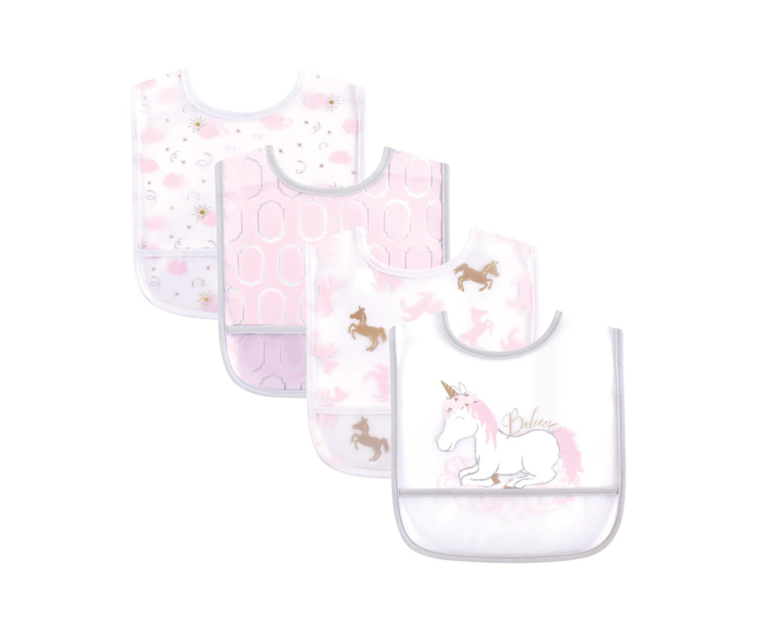 Set 4 Baberos Uincornio Baby Vision