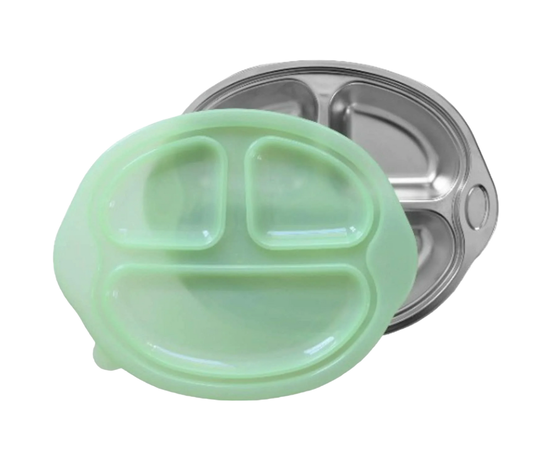 Plato Con Divisor Y Tapa Sage Spoonfuls