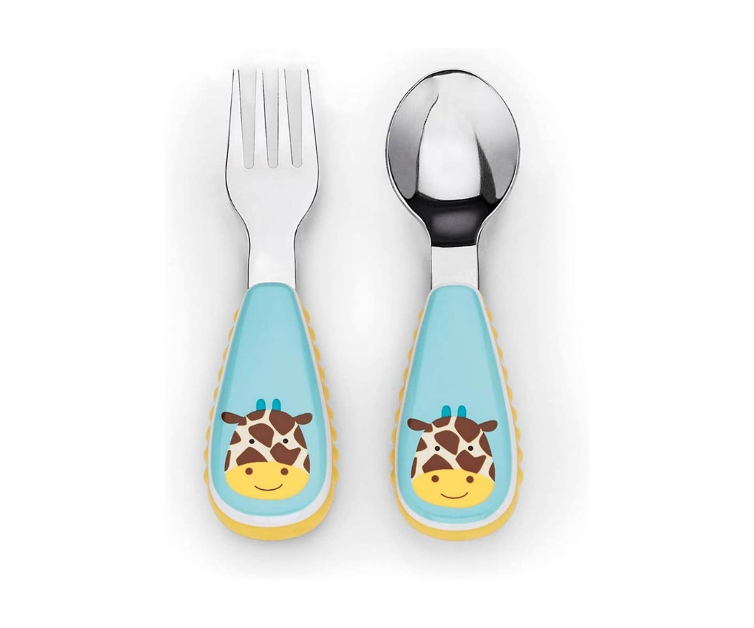 Set De Cubiertos Jirafa Celeste Skip Hop