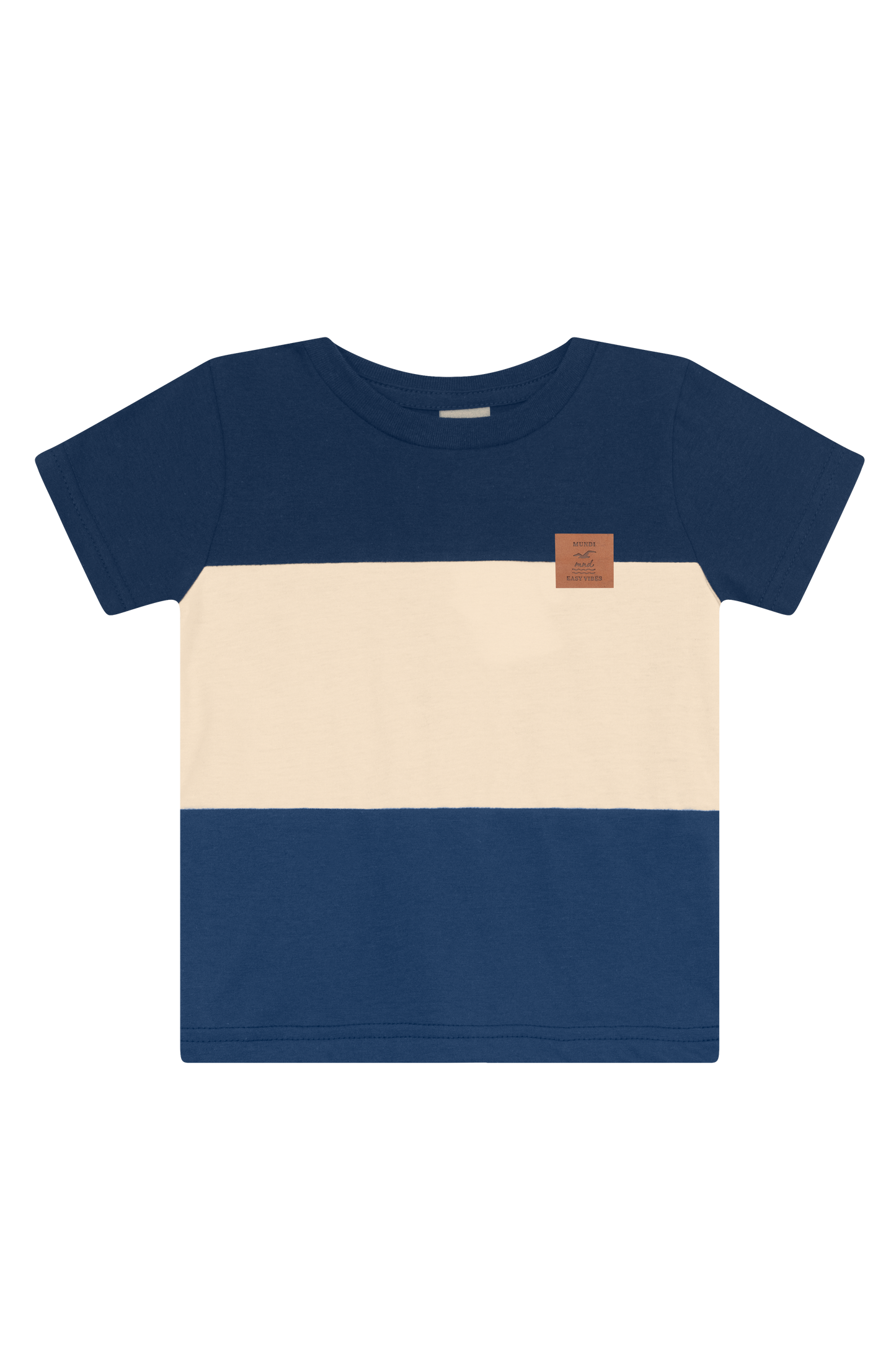 Camiseta Y Bermuda Nene | Rayas Azul Mundi