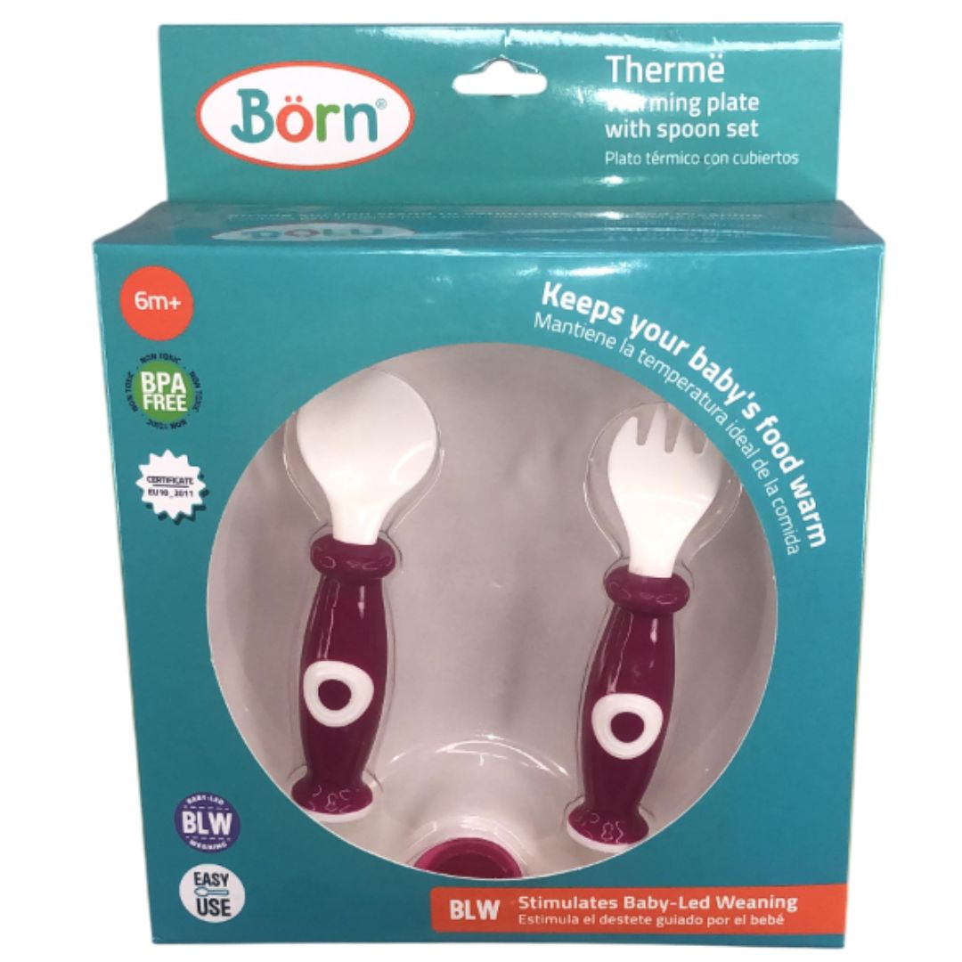 Plato térmico con cubiertos