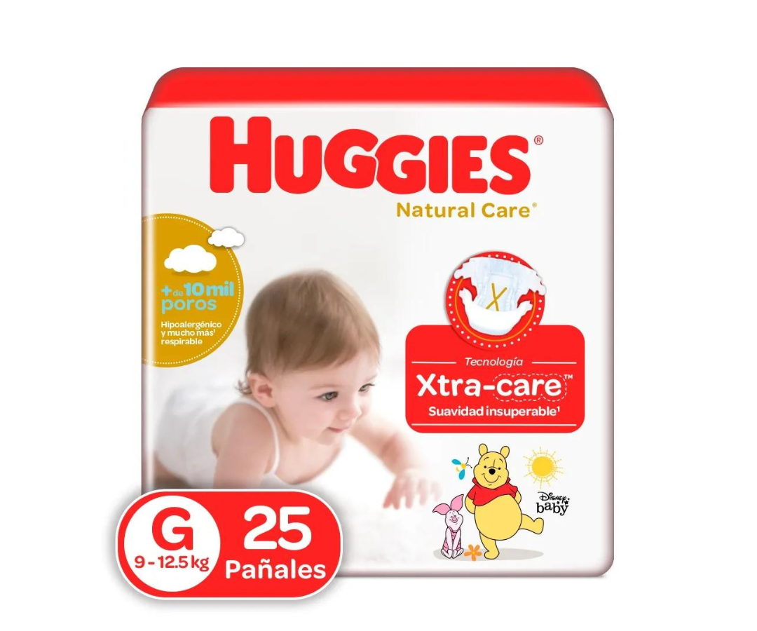 PAÑAL HUGGIES NATCARE TALLA XG X25
