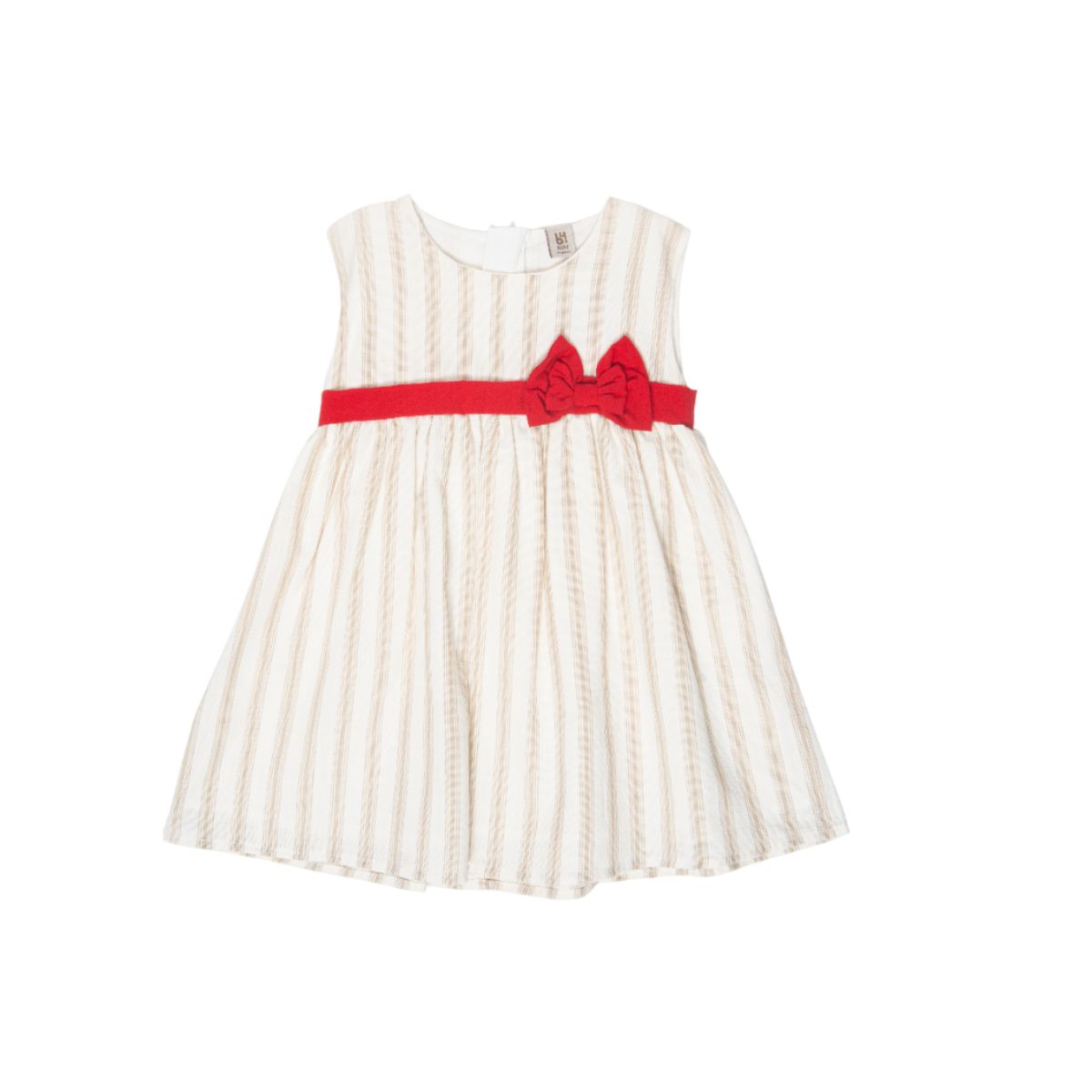 Vestidito Beige Con Rayas