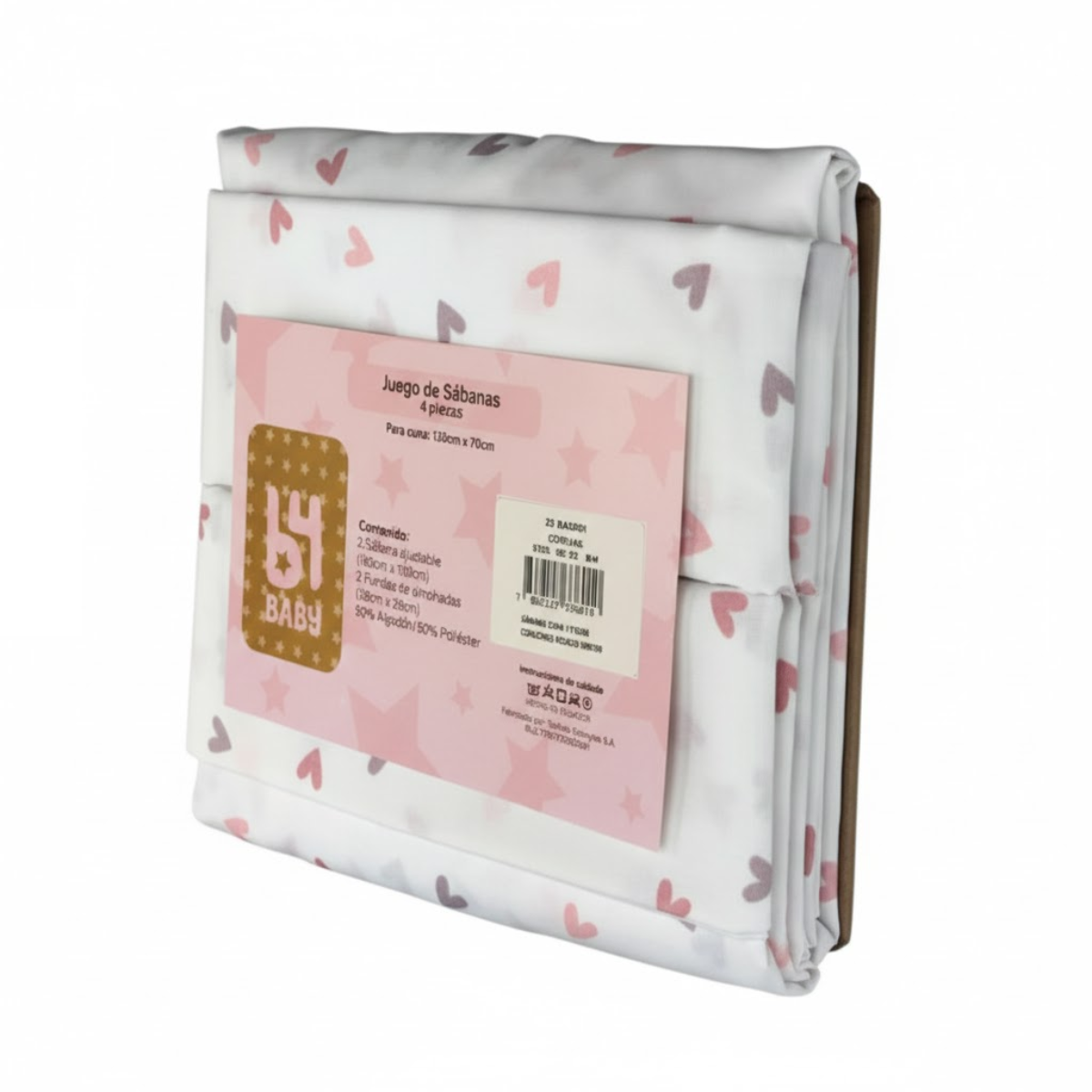 Juego De Sábanas 4 Piezas Con Diseño B4 Baby | Corazones