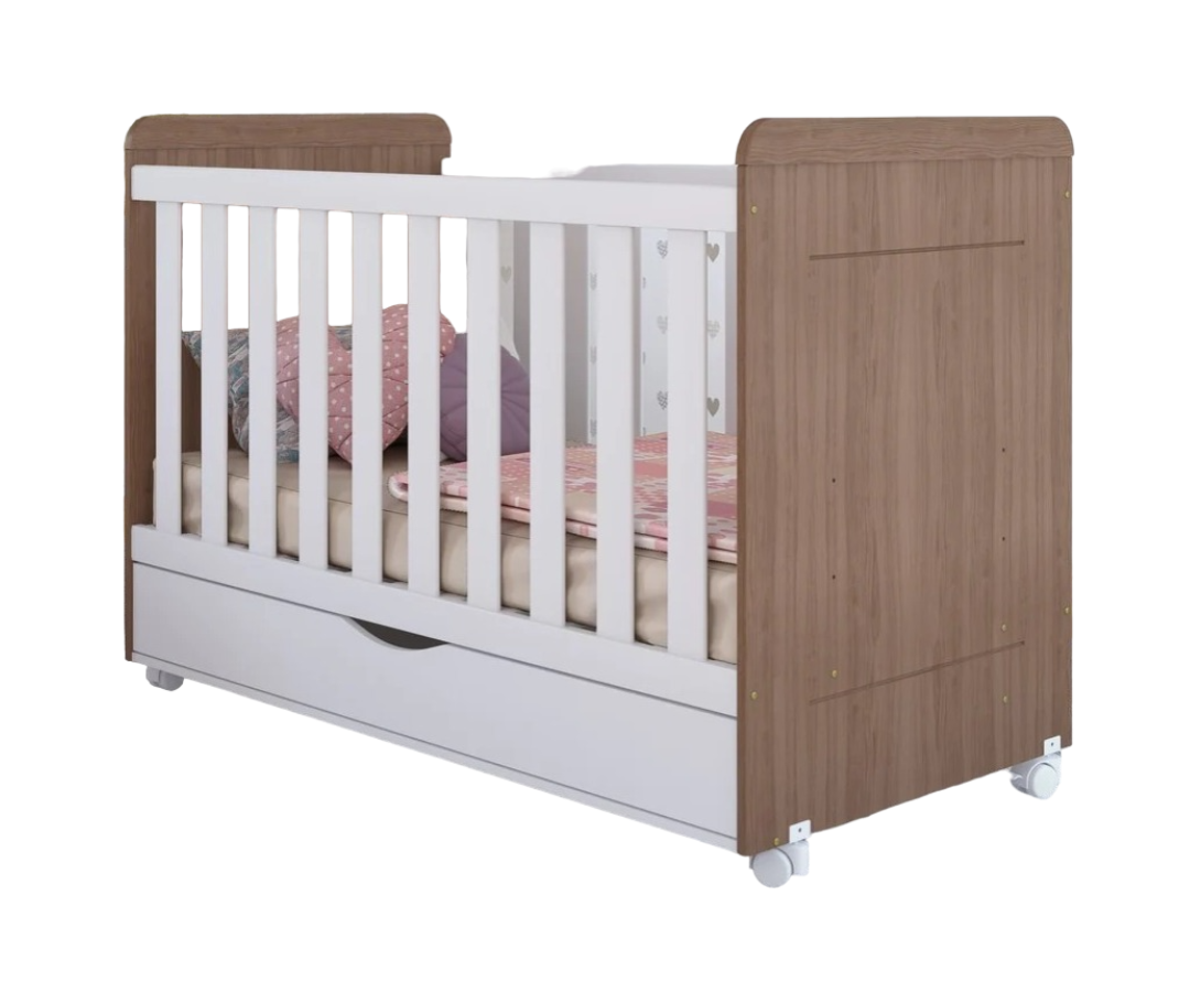 Cuna Con Cajón Blanco Y Oak Multimovies