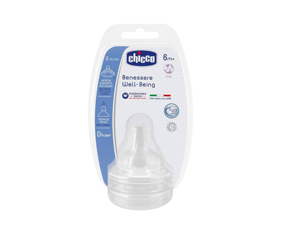 Tetinas Wb Silicon 6M Flujo Comida X2 Chicco