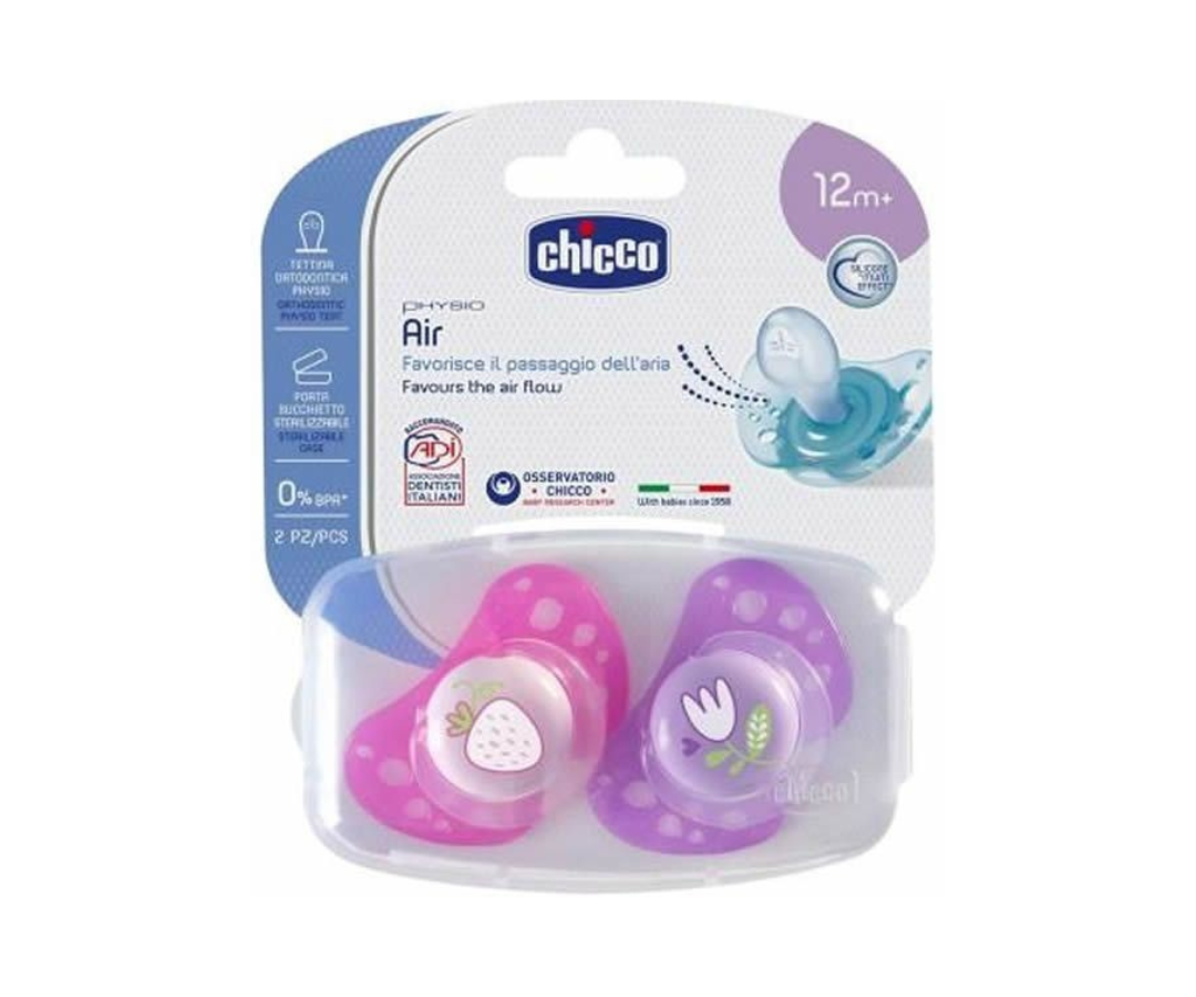 Pacificador Air Pink 12M X2 Chicco
