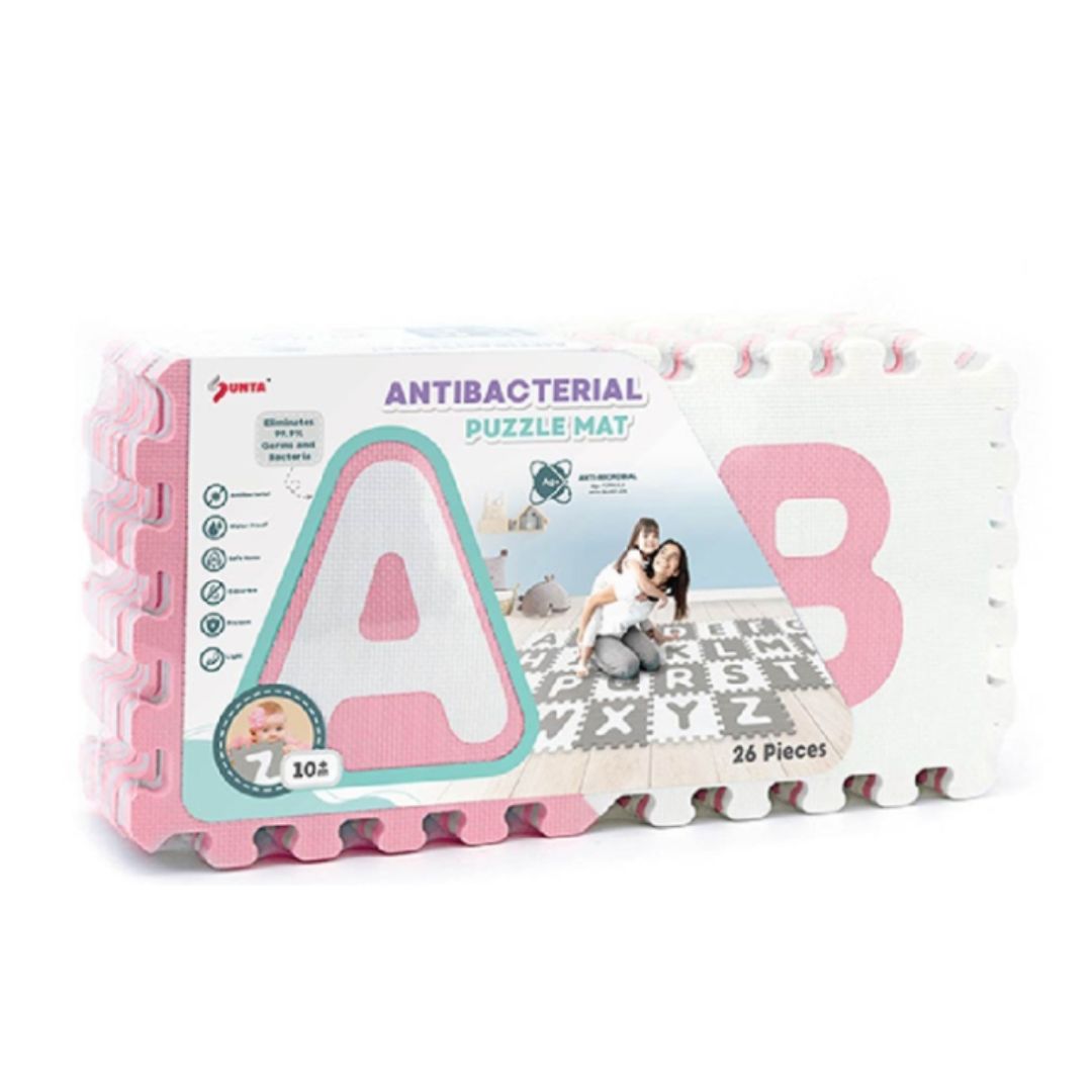 Alfombra antibacterial alfabeto X26PCS rosada
