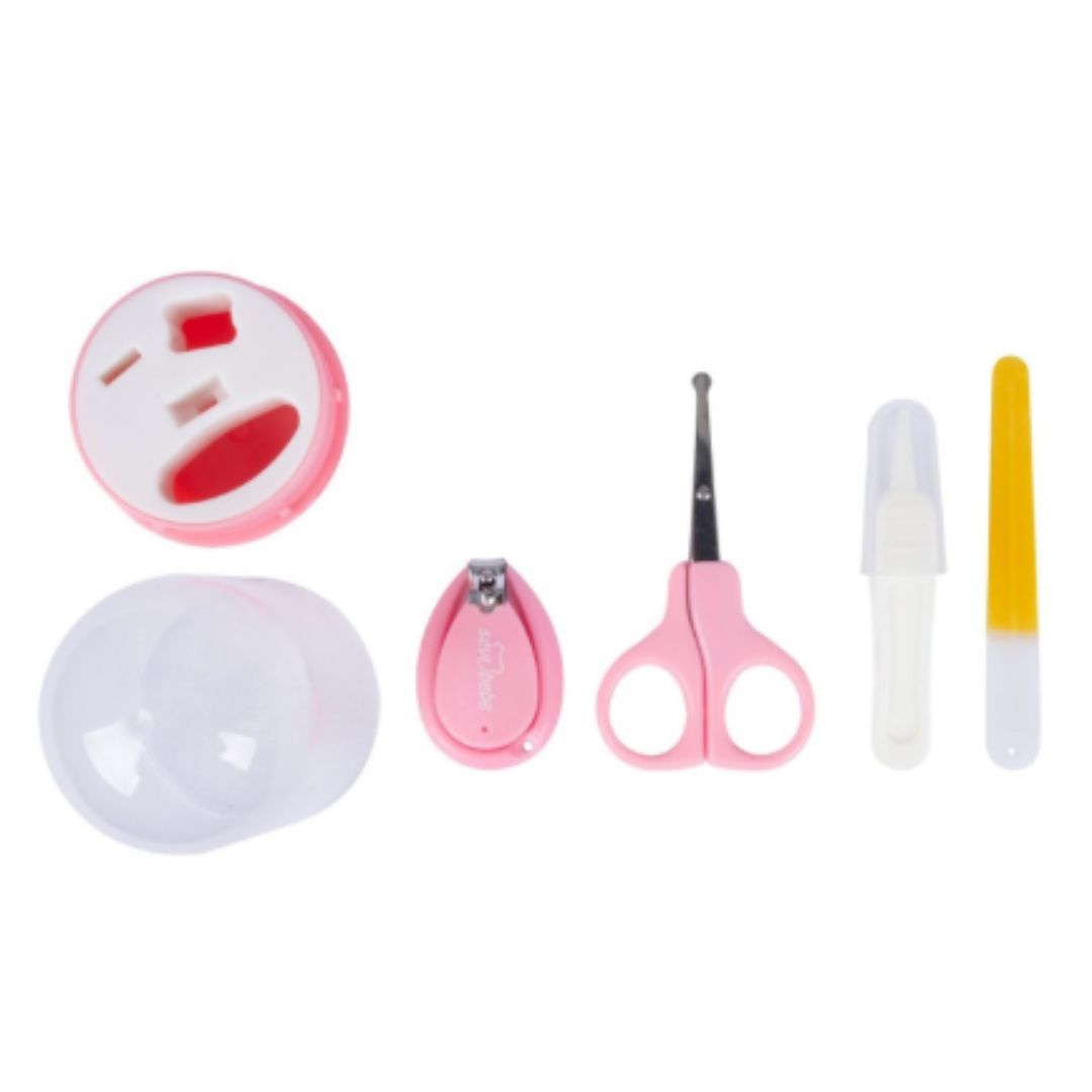 Set de manicure tijeras y cortaúñas rosado