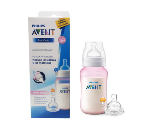 Set Biberón Anticólico 11 oz y tetina 6m
