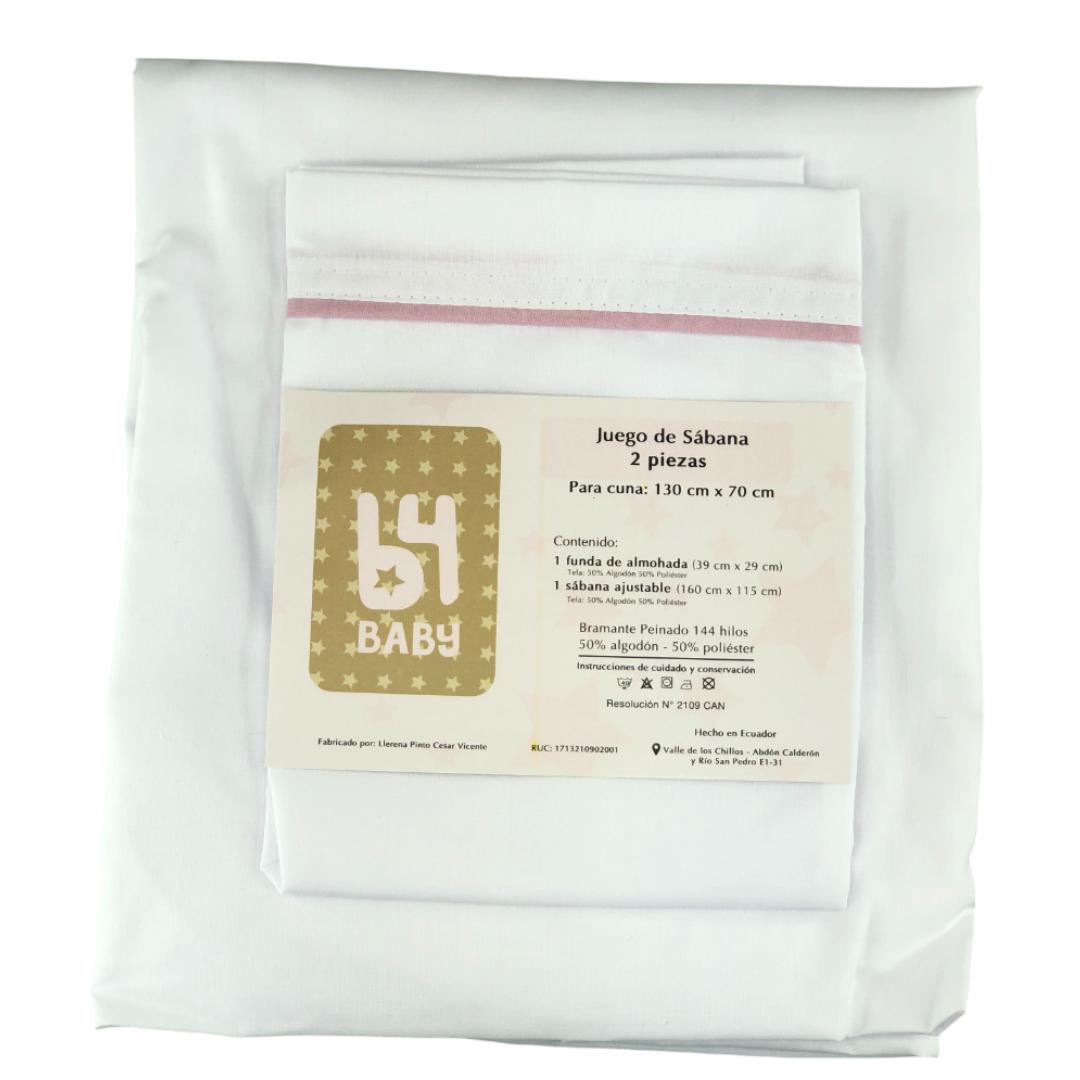 Juego de sábanas niña 2 pzas blanco