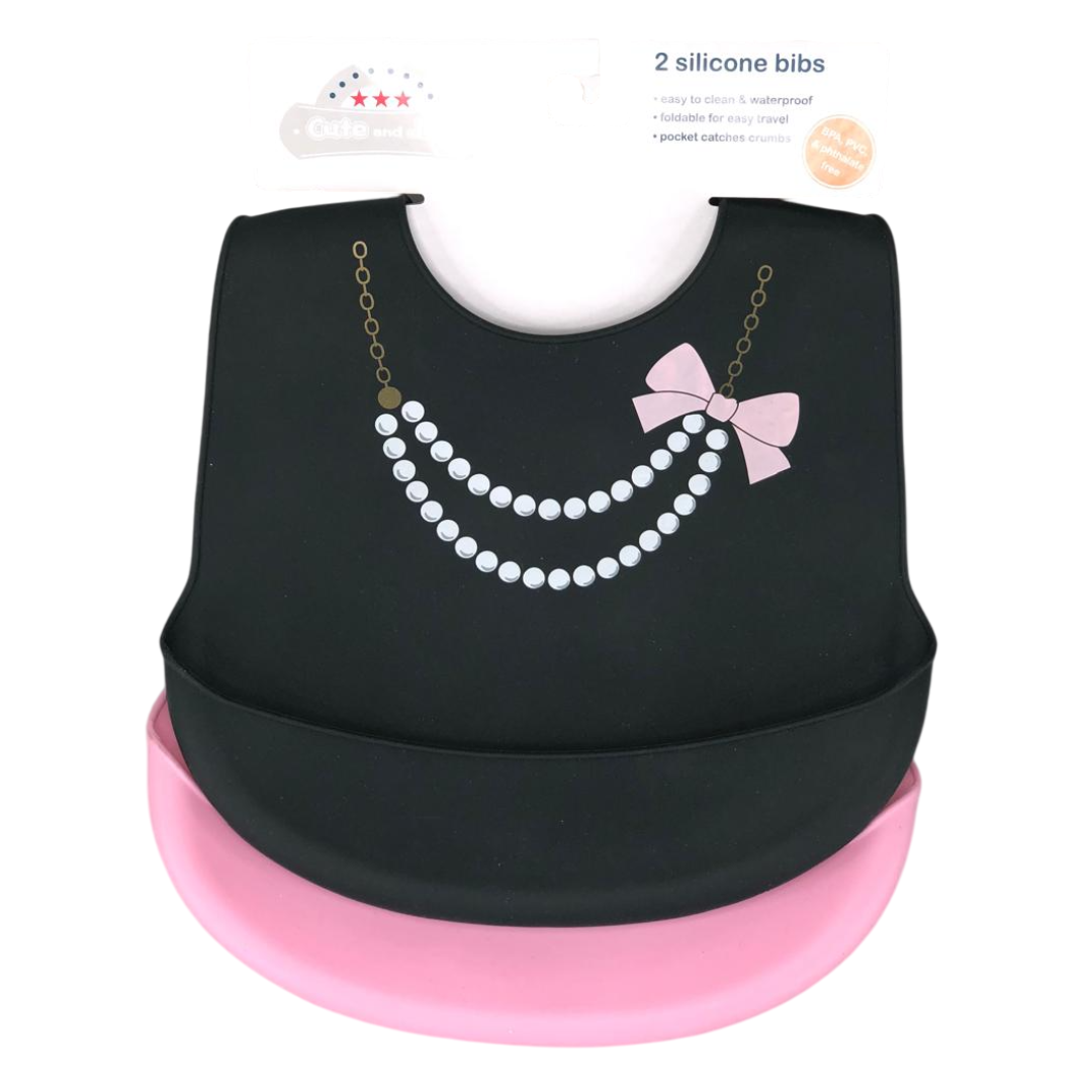 Baberos de silicón con bolsillo x2
