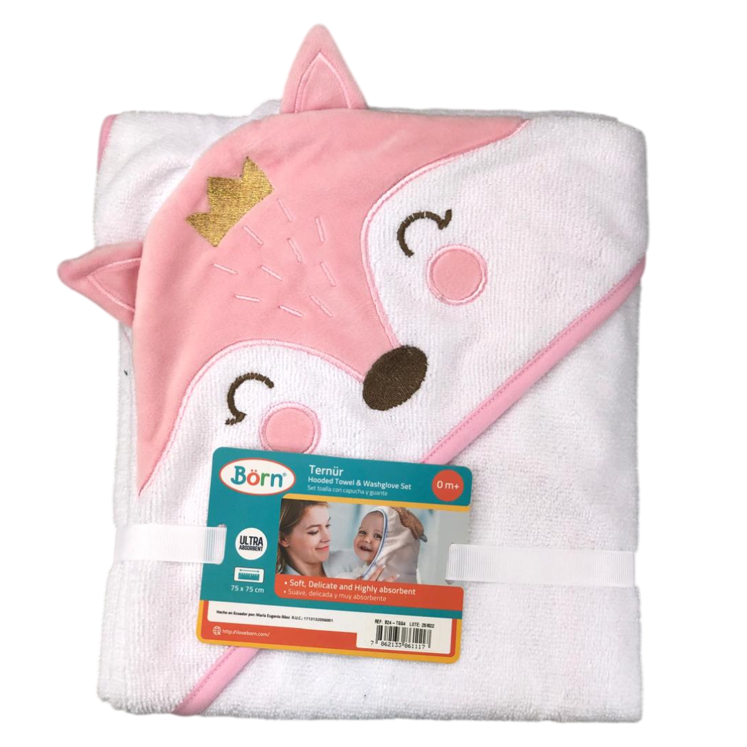 Toalla con capucha y guante