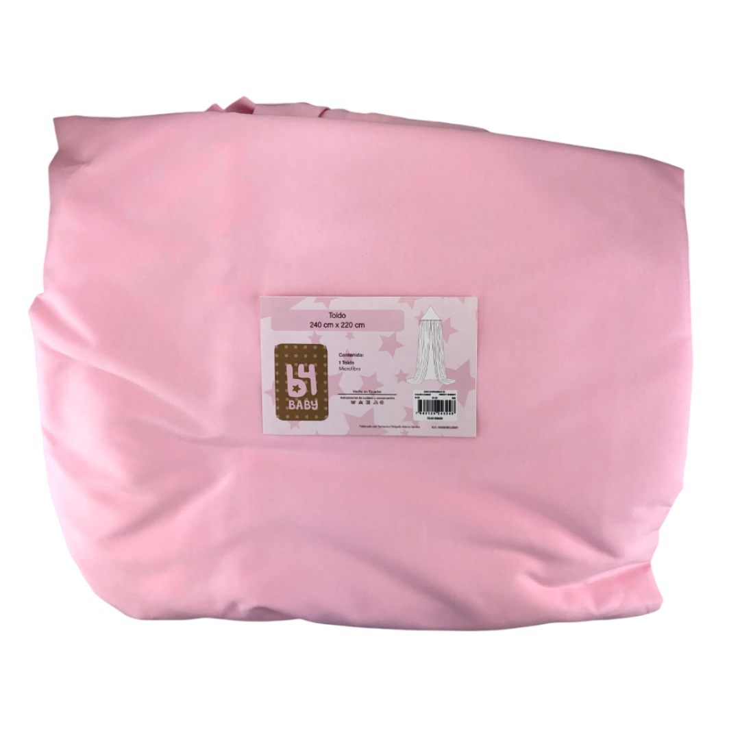 Toldo para cuna rosado