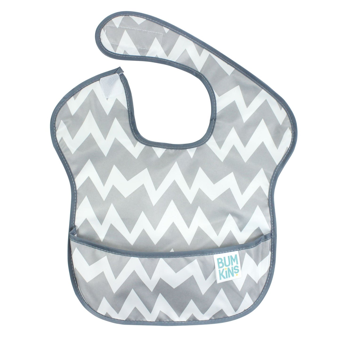 Babero Gris Chevron 6-24M