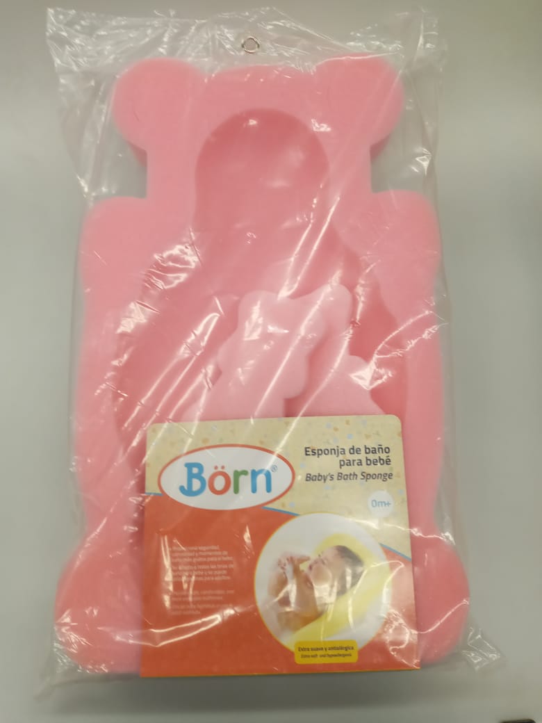 Born Esponja Para Bañera Oso Rosado