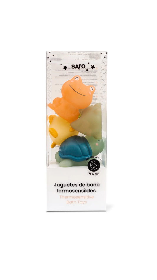 Set Juguetes Para Baño Termo Sensible 4 Piezas