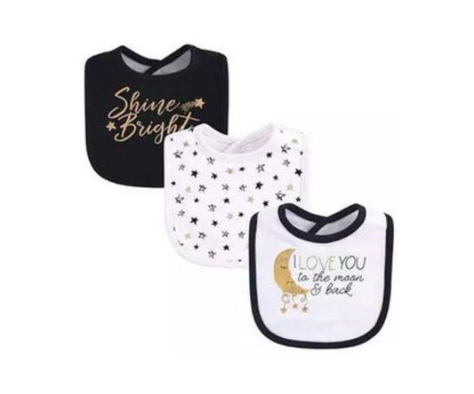 Set 3 Baberos Luna Metalica Baby Vision