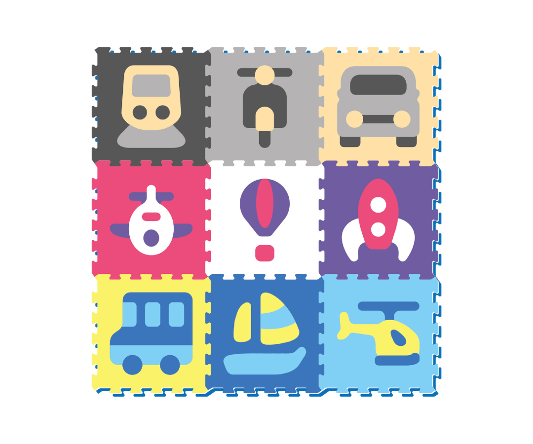 Alfombra rompecabezas vehículos