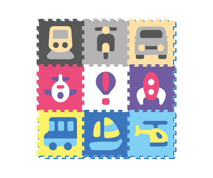 Alfombra rompecabezas vehículos