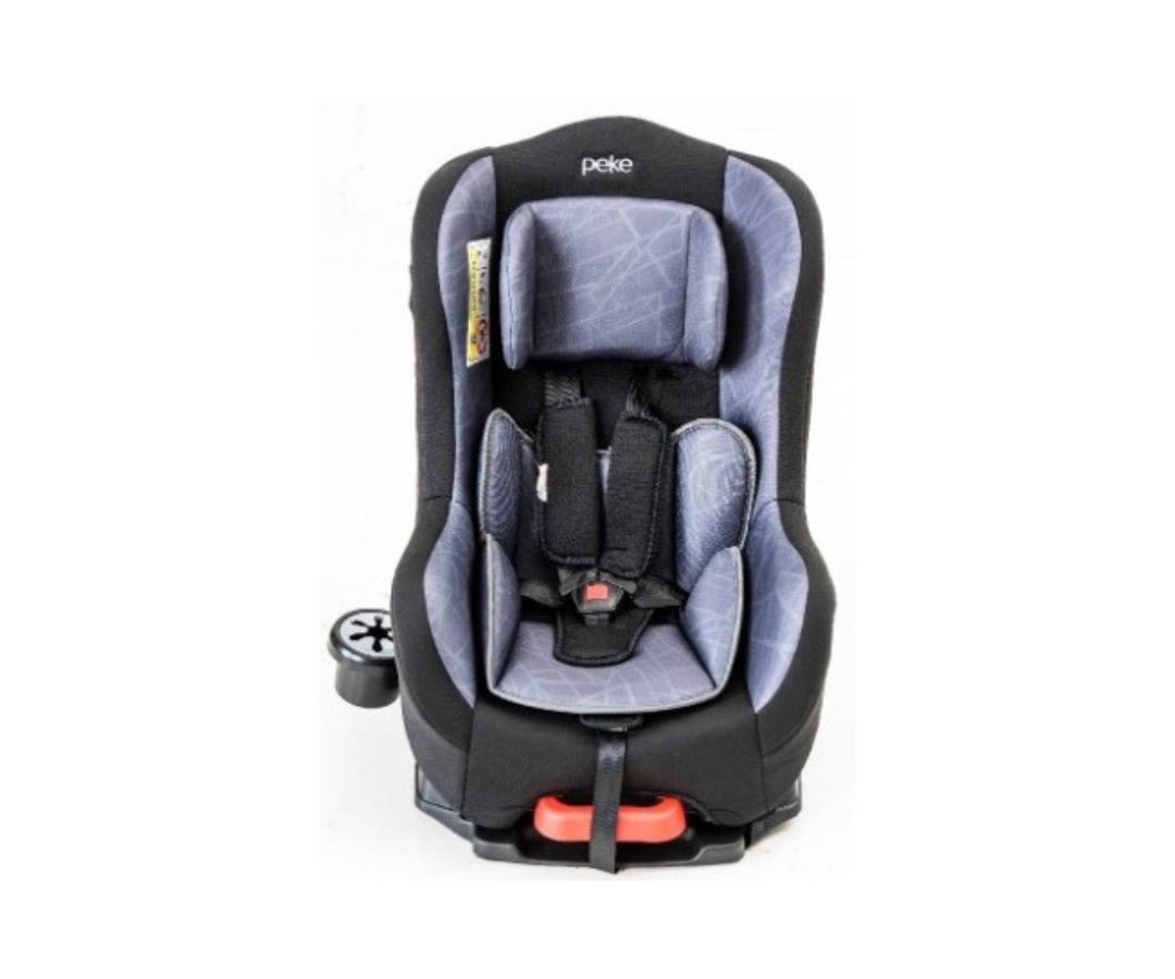 Asiento de auto negro con gris