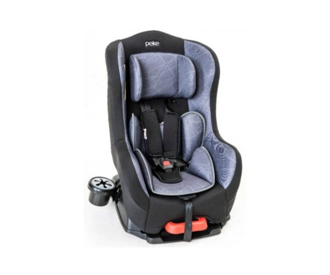 Asiento de auto negro con gris