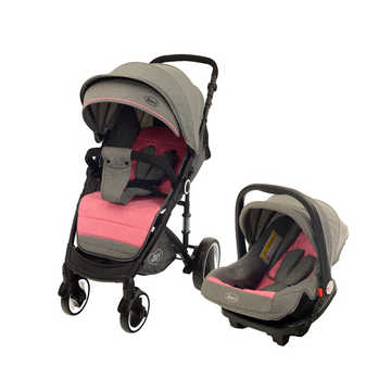 Coche Ziro Travel System 4 en 1 rosa