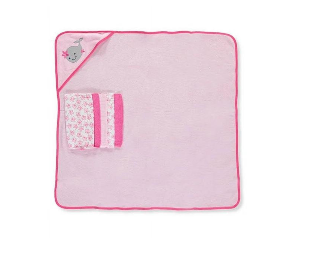 Set Toalla Y 5 Toallitas Ballenita Cute And Joy