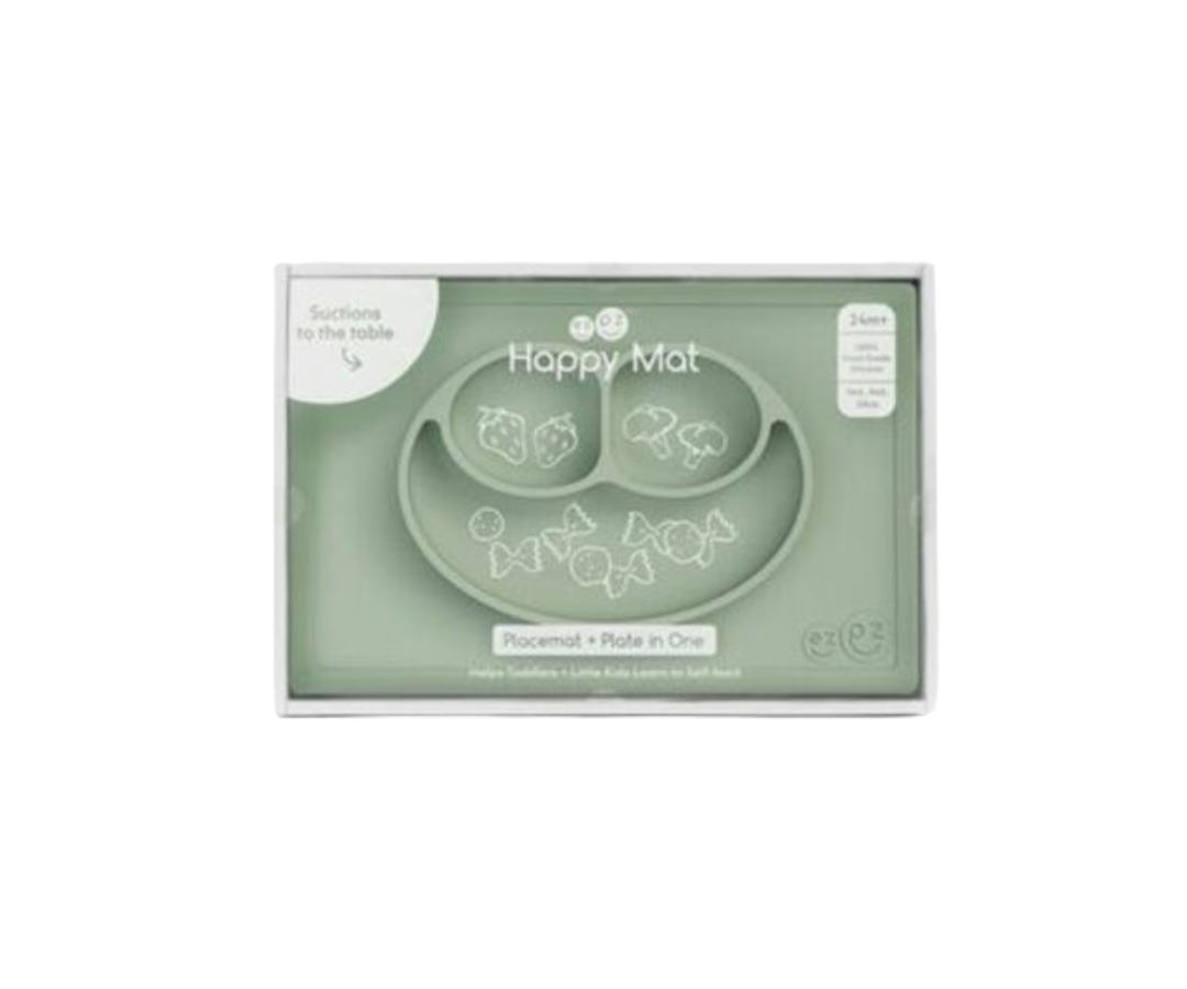 Plato con individual de silicona Sage Happy Mat