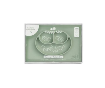Plato con individual de silicona Sage Happy Mat