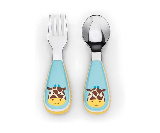 Set De Cubiertos Jirafa Celeste Skip Hop