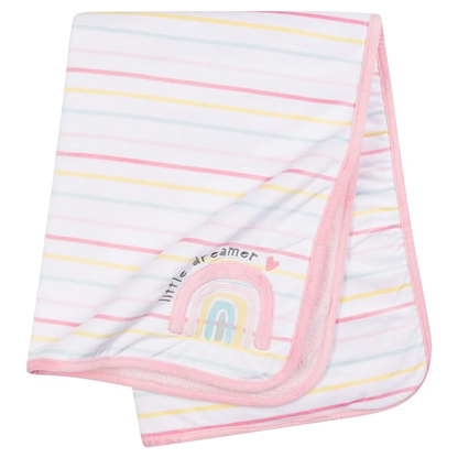 Cobija Plush Gerber | Rosa Con Rayas