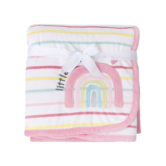 Cobija Plush Gerber | Rosa Con Rayas