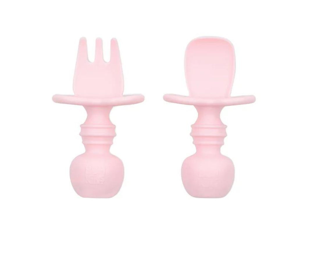 Cubiertos Silicona Con Tope Pink Bumkins
