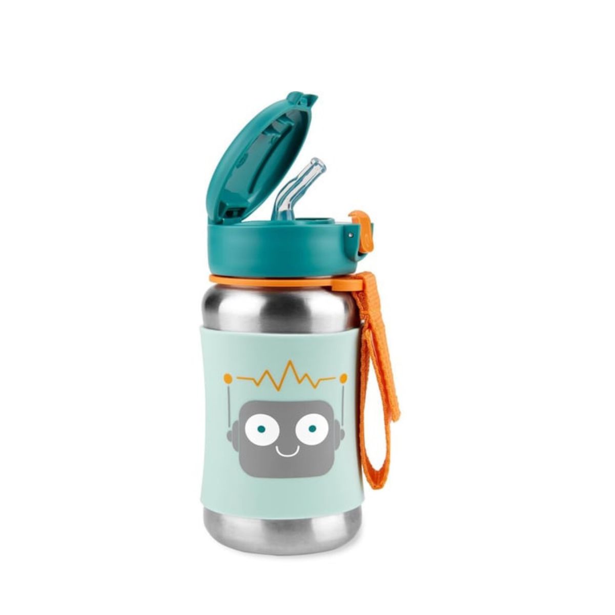 Botella de Acero Con Sorbete | Robot Skip Hop