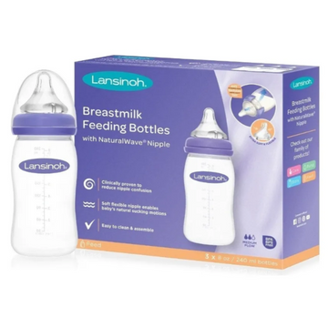 Set biberón boca ancha Lansinoh 8oz x3