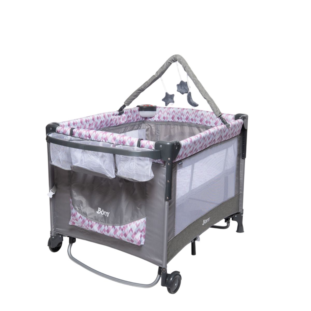 Corral Cuna Y Apego Collyn  | Pink Print Born