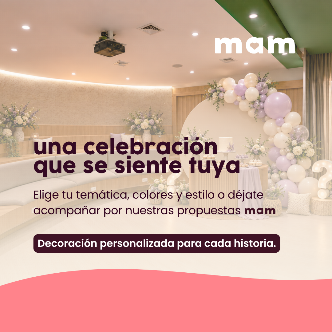 Eventos MAM Paquetes: Decoración, Bocados y Pastel