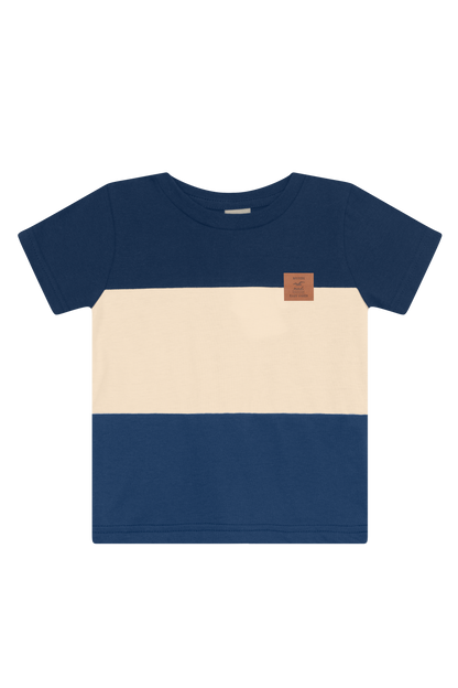Camiseta Y Bermuda Nene | Rayas Azul Mundi