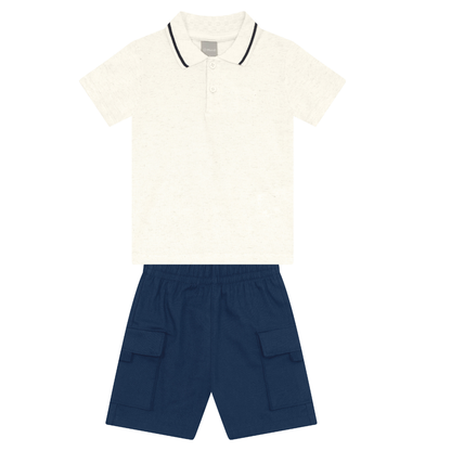 Camisa Polo Y Bermuda Nene | Blanco Mundi