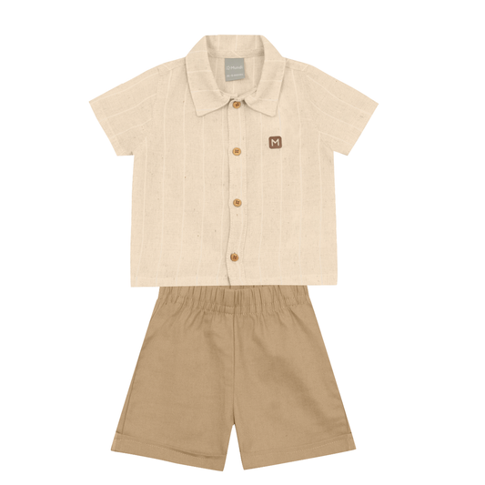 Camisa Y Bermuda Nene Rayas | Cafe Mundi