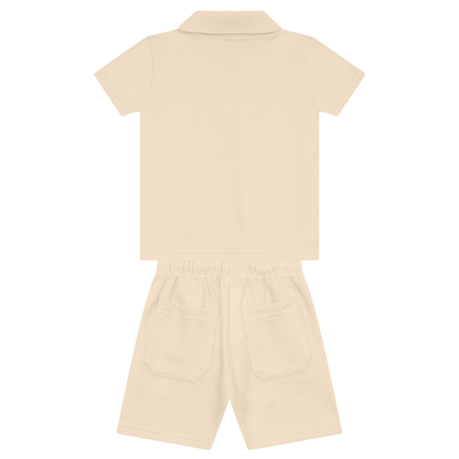 Camisa Polo Y Bermuda Nene | Beige Mundi