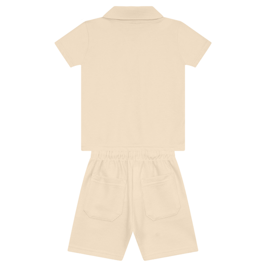 Camisa Polo Y Bermuda Nene | Beige Mundi