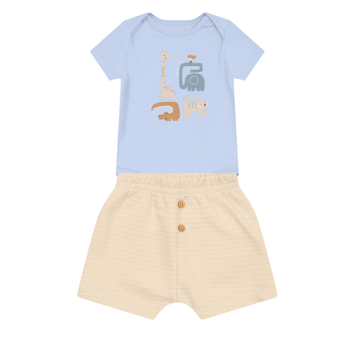 Body Y Bermuda Nene | Animales Azul Brandili