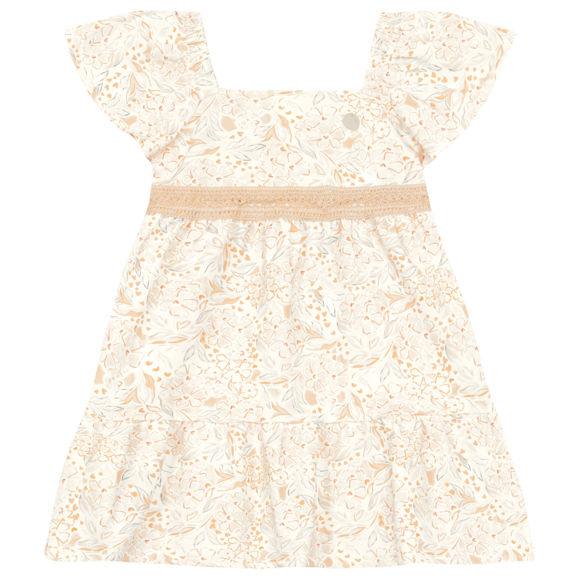 Vestido Nena Flores | Beige Mundi