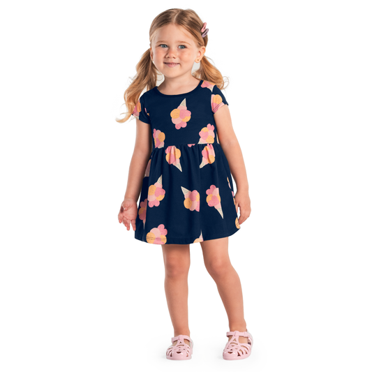 Vestido Nena Fresas | Azul Rosado Brandili