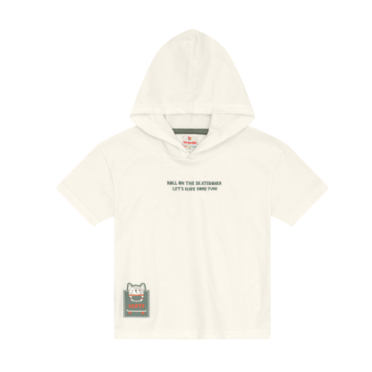 Camiseta Con Capota Y Bermuda Nene | Blanco Brandili