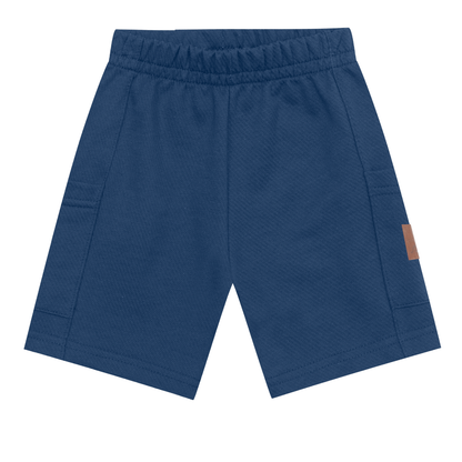 Camiseta Con Capota Y Bermuda Nene | Azul Mundi