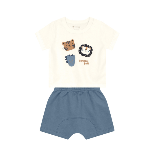 Camiseta Y Bermuda Nene | Animalitos Brandili